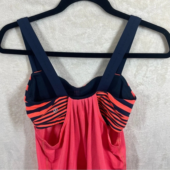 Lululemon no limits running tank top built in bra neon orange women’s 6 - Picture 7 of 8